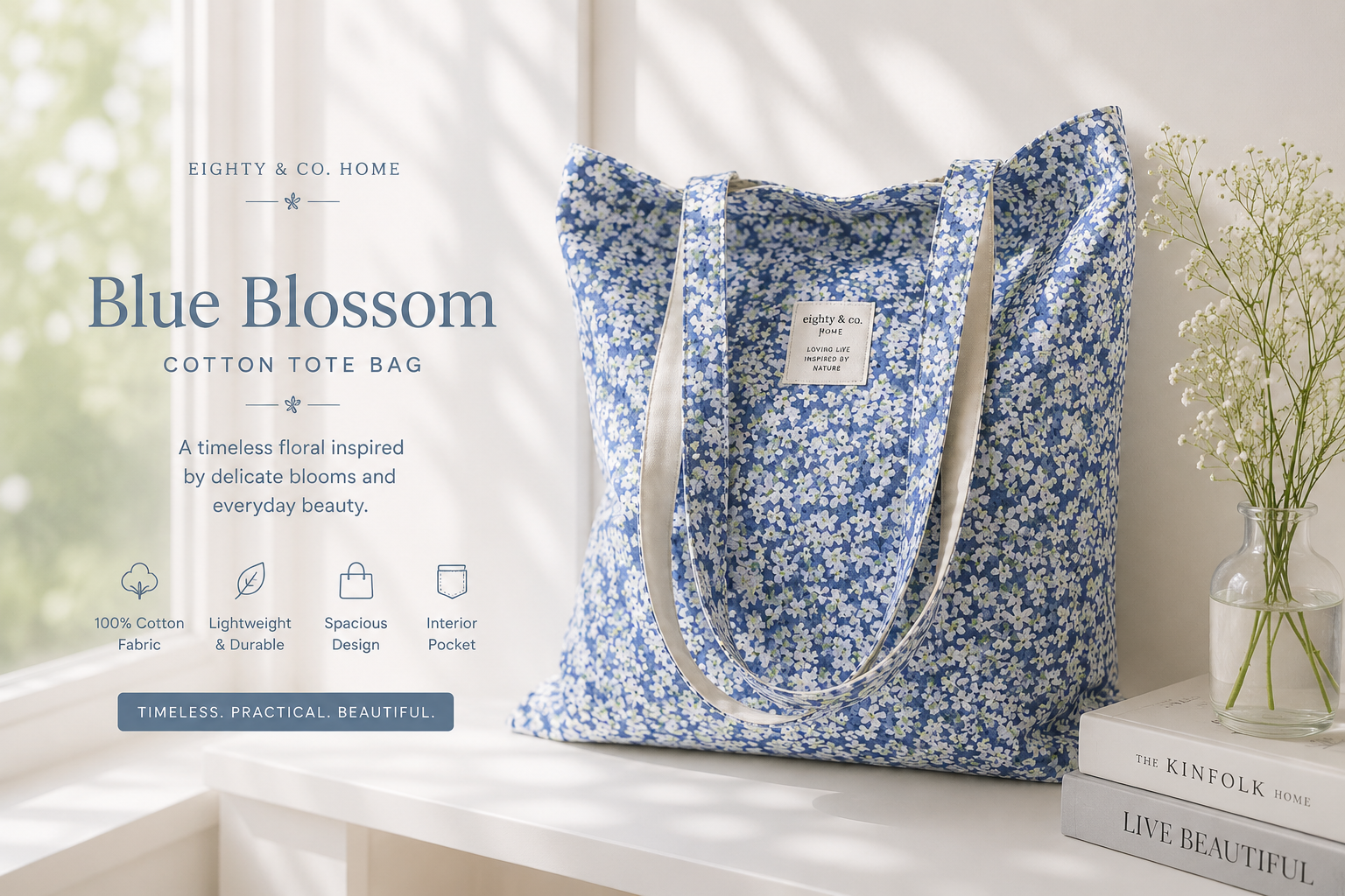 Eighty Living™ Botanical Collection - Bluebell Meadow Tote Bag
