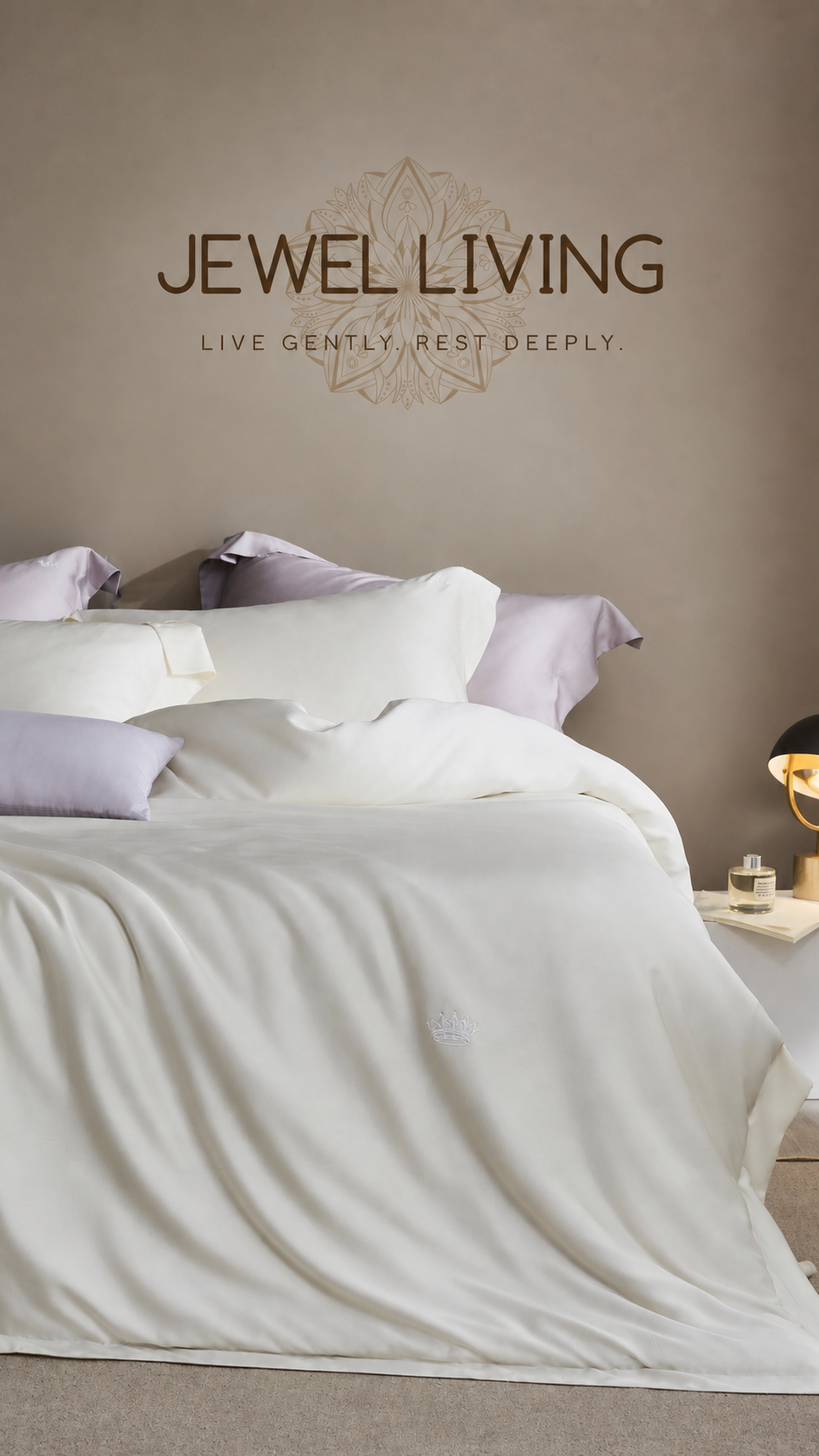 Luxury TENCEL™ Lyocell Bedding Set – Soft, Breathable & Elegant Signature Ivory