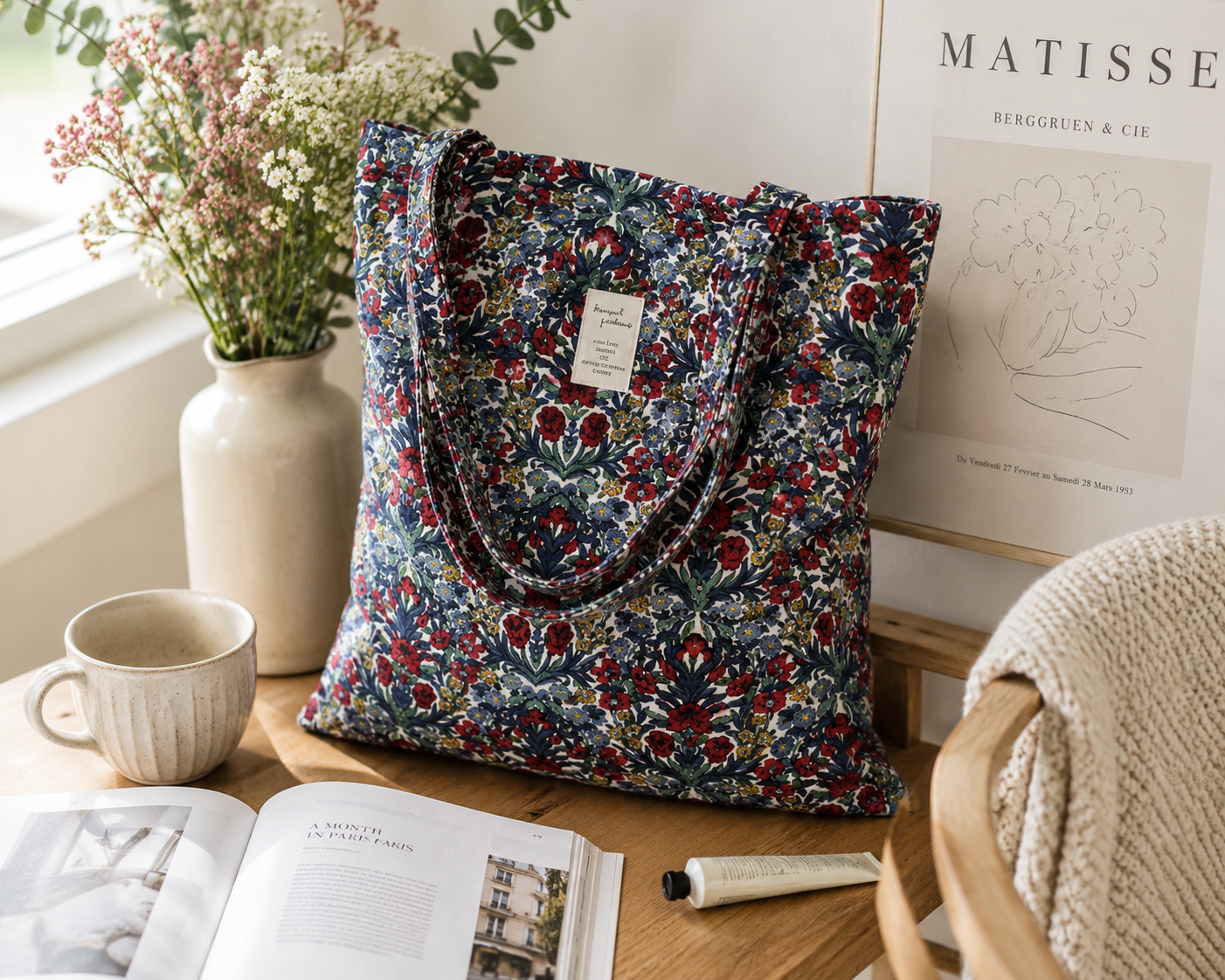 Eighty Living™ Botanical Collection - Rosewood Garden Tote Bag