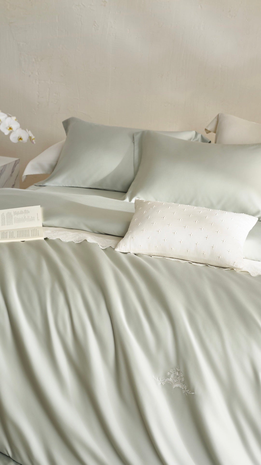 Luxury TENCEL™ Lyocell Bedding Set – Sage Mist  Silky Soft • Breathable • Effortless Elegance